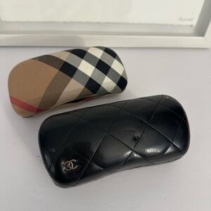 Authentic CHANEL BURBERRY Sunglass Glass Case Black Brown Bundle